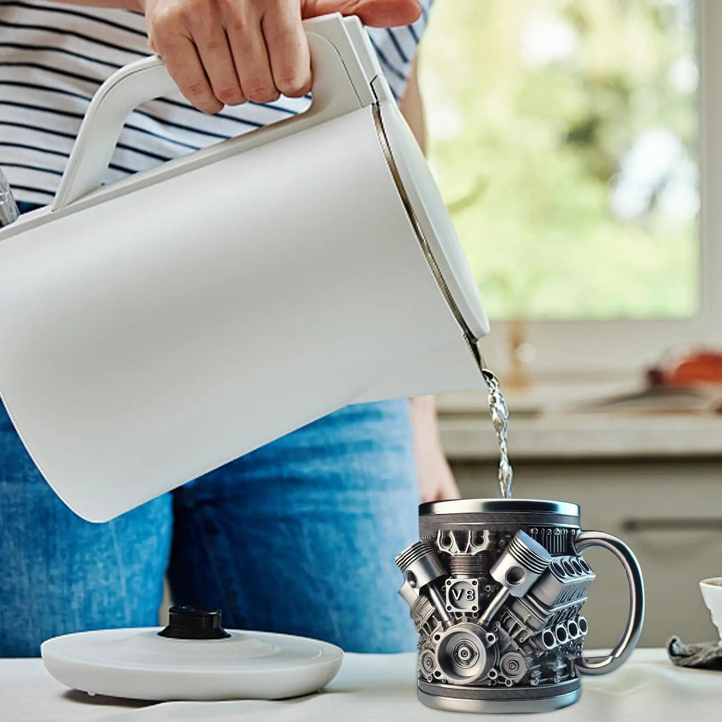 GetMugged V8/V6 Stainless Steel Engine Coffee Mug