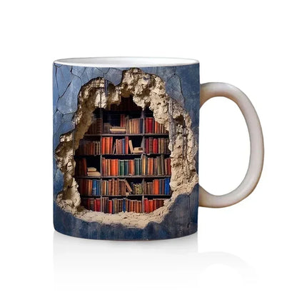 GetMugged™ 3D Library Bookshelf Ceramic Coffee Mug