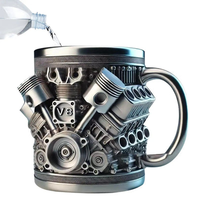 GetMugged V8/V6 Stainless Steel Engine Coffee Mug