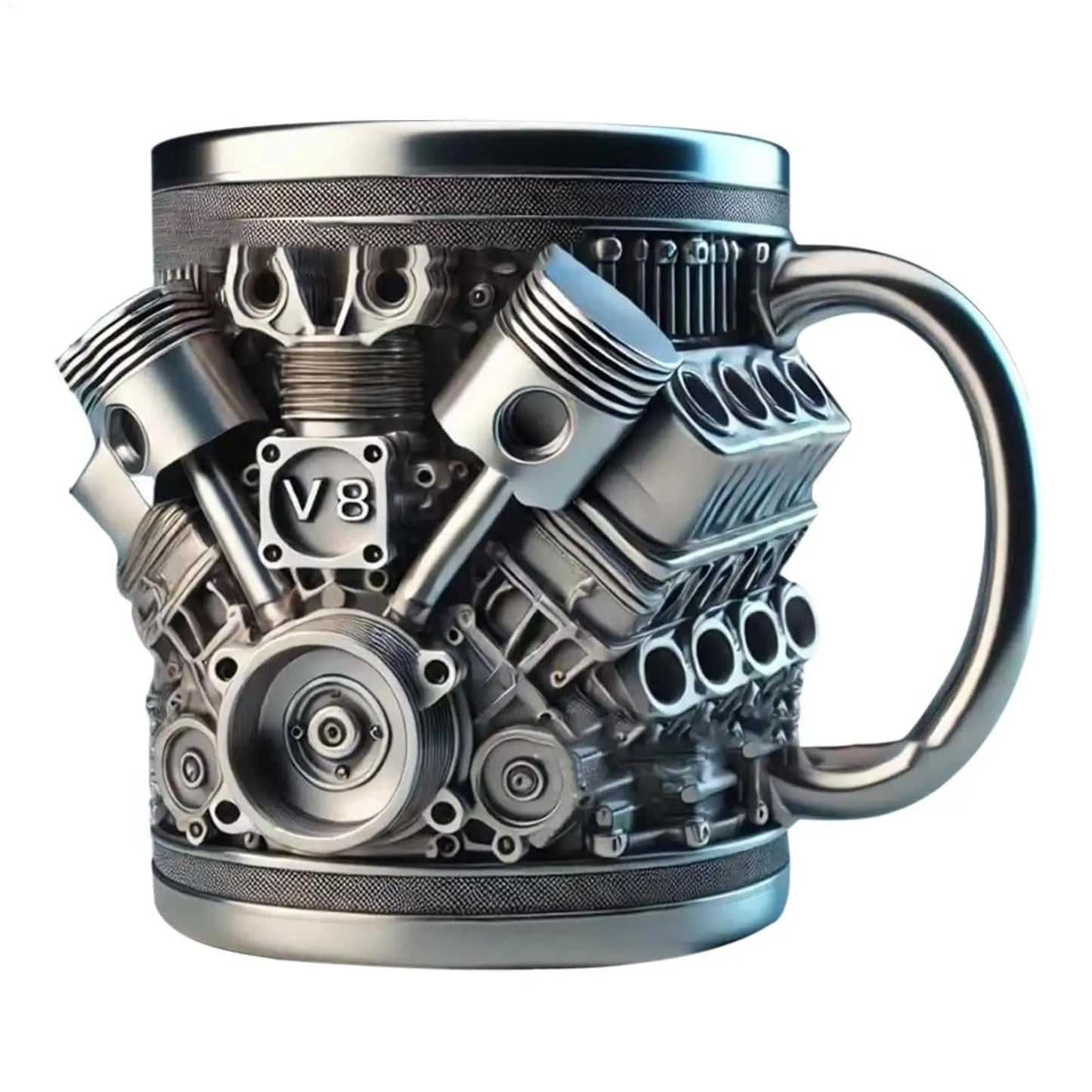 GetMugged V8/V6 Stainless Steel Engine Coffee Mug