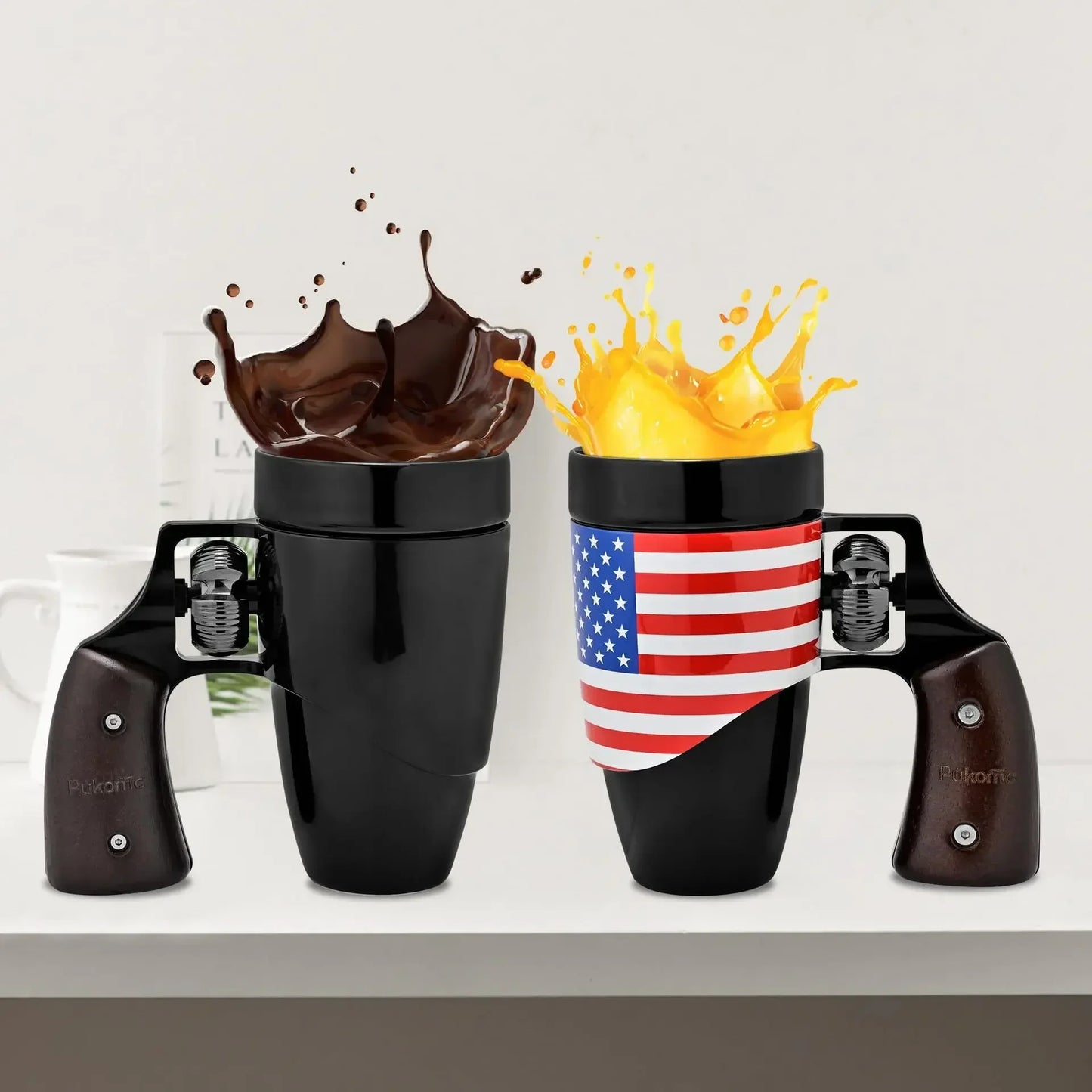 GetMugged™ Creative Revolver Handle Mug USA