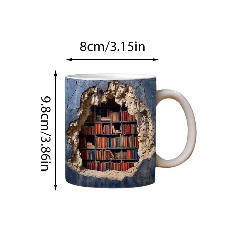 GetMugged™ 3D Library Bookshelf Ceramic Coffee Mug