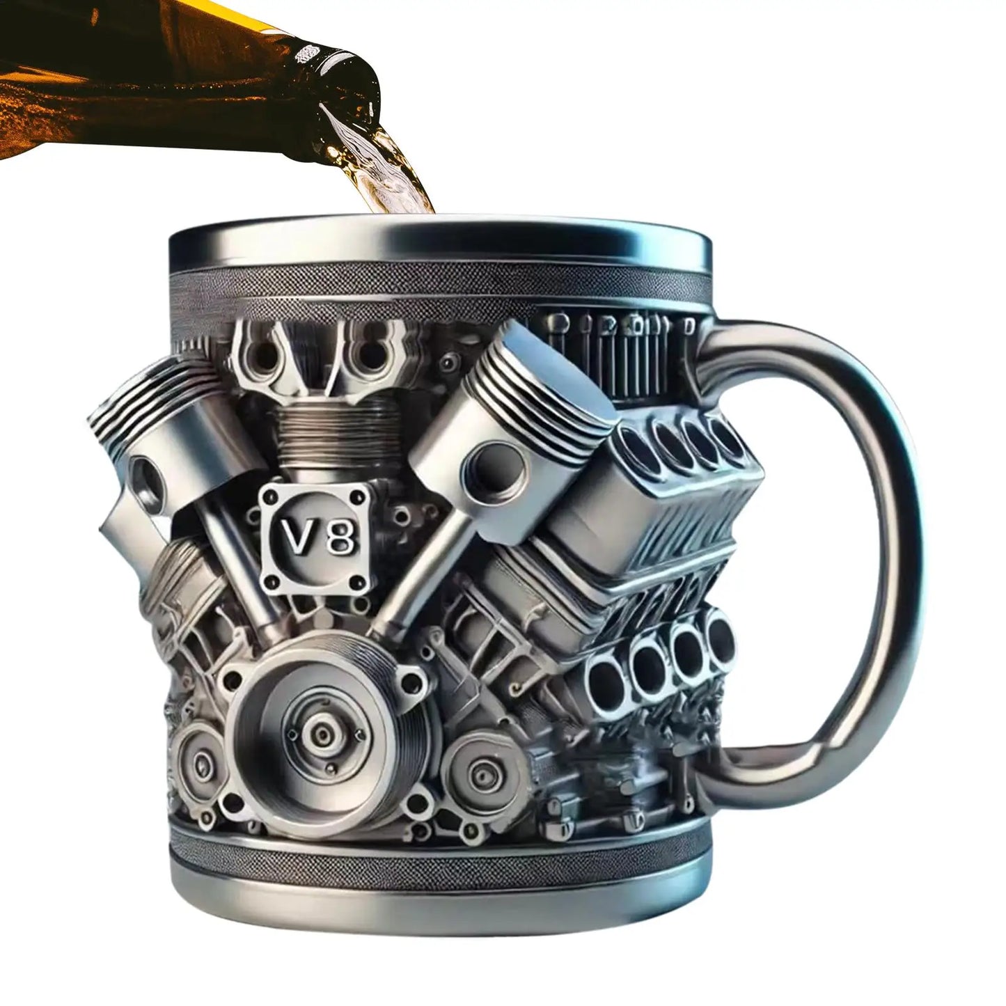 GetMugged V8/V6 Stainless Steel Engine Coffee Mug