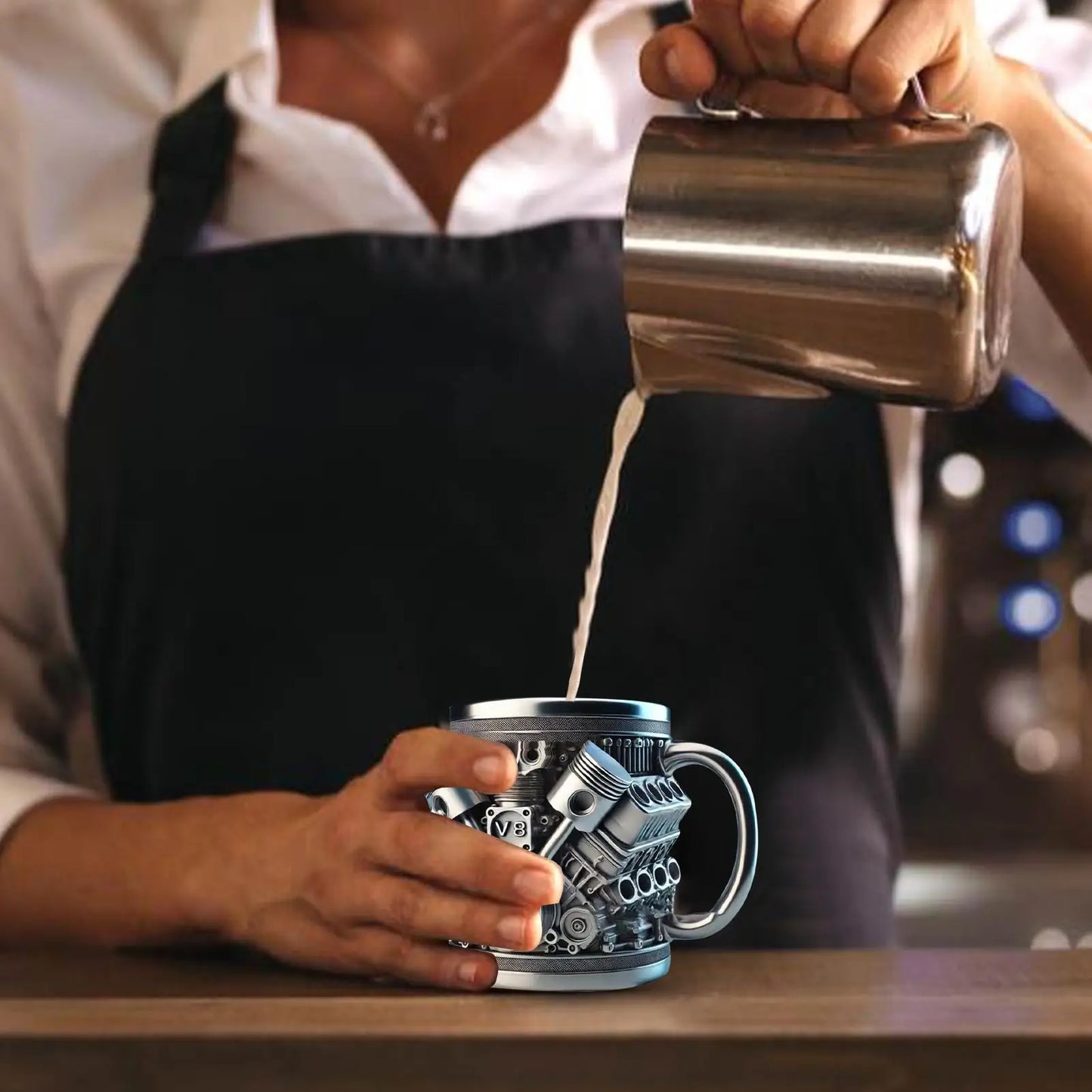 GetMugged V8/V6 Stainless Steel Engine Coffee Mug