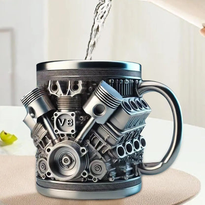 GetMugged V8/V6 Stainless Steel Engine Coffee Mug