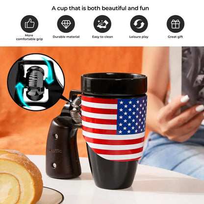 GetMugged™ Creative Revolver Handle Mug USA