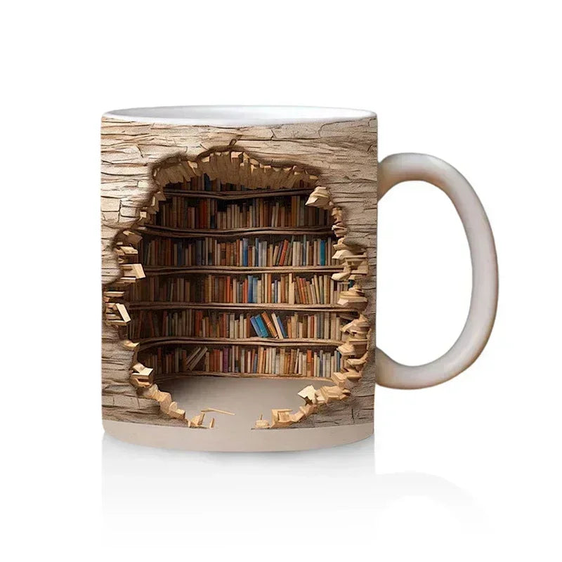 GetMugged™ 3D Library Bookshelf Ceramic Coffee Mug