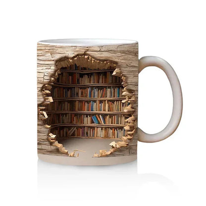 GetMugged™ 3D Library Bookshelf Ceramic Coffee Mug