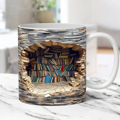 GetMugged™ 3D Library Bookshelf Ceramic Coffee Mug