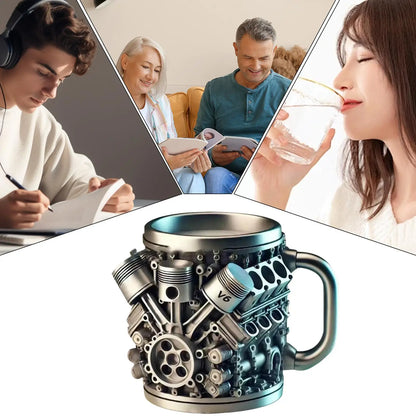 GetMugged V8/V6 Stainless Steel Engine Coffee Mug