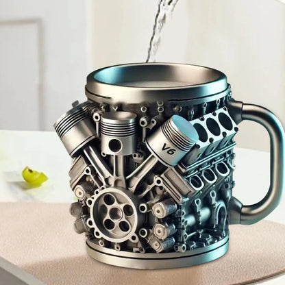 GetMugged V8/V6 Stainless Steel Engine Coffee Mug